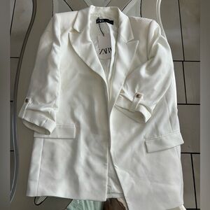 White Zara blazer NWT L